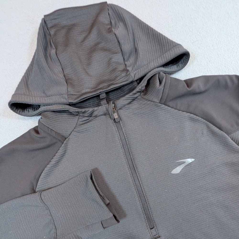 Brooks Quarter Zip Hoodie Mens XL‎ Gray Long Sleeve Running Pullover